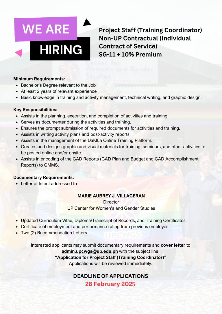 Hiring: Project Staff (Training Coordinator)