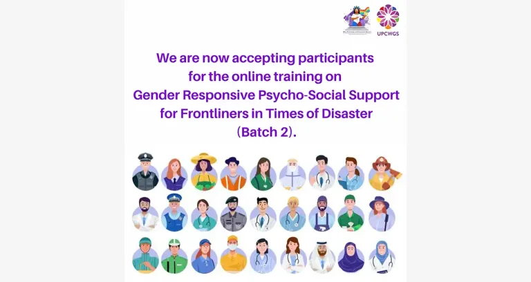 Call for Participants: Online Course on Gender Responsive Psycho-Social Support for Frontliners in Times of Disaster
