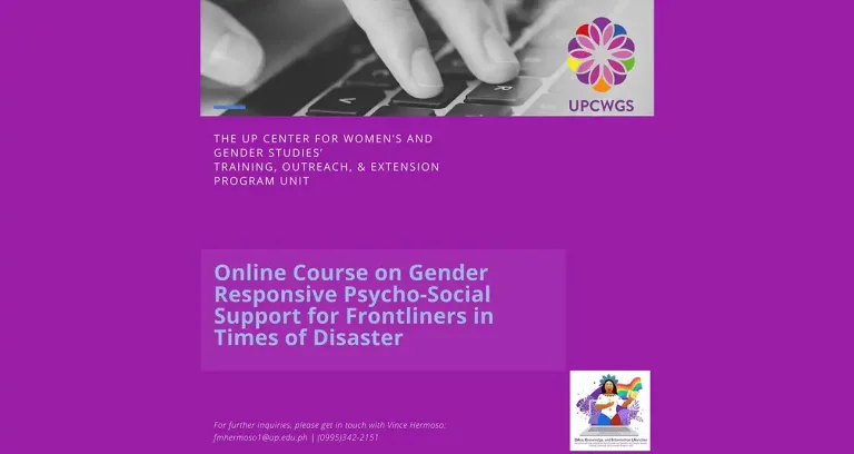 Call for Participants: Online Course on Gender Responsive Psycho-Social Support for Frontliners in Times of Disaster
