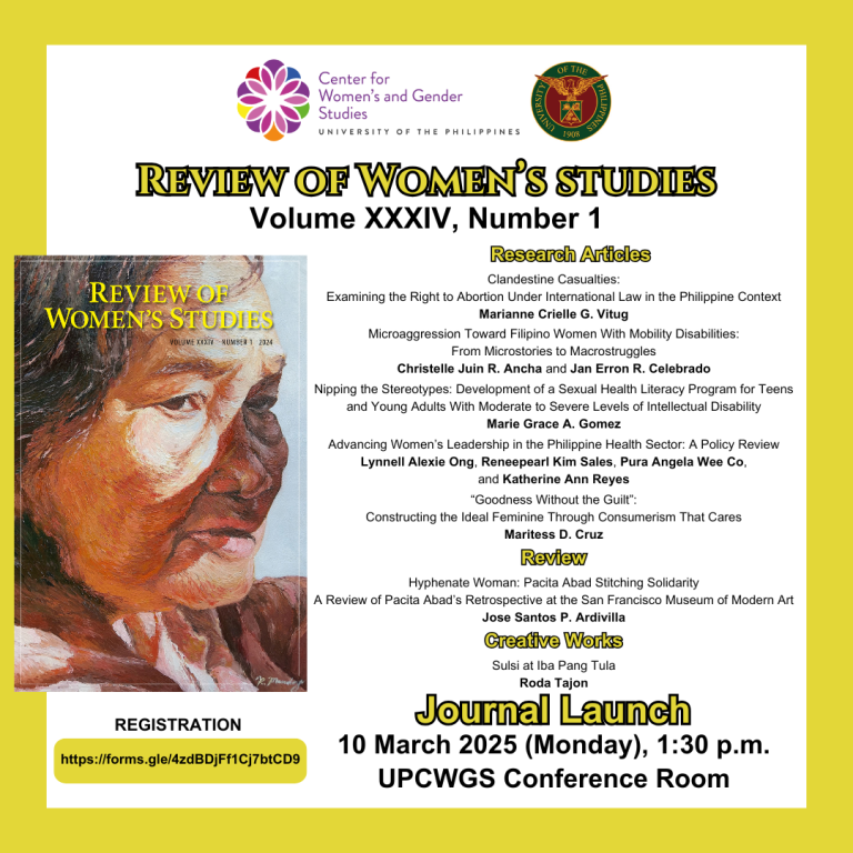 Review of Women’s Studies Volume XXXIV, Number 1 Launch