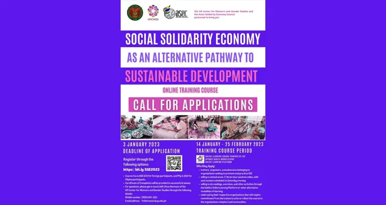 Call for Applications: Social Solidarity Economy as an Alternative Pathway to Sustainable Development Online Training Course