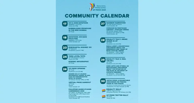 UP Pride 2020: Community Calendar