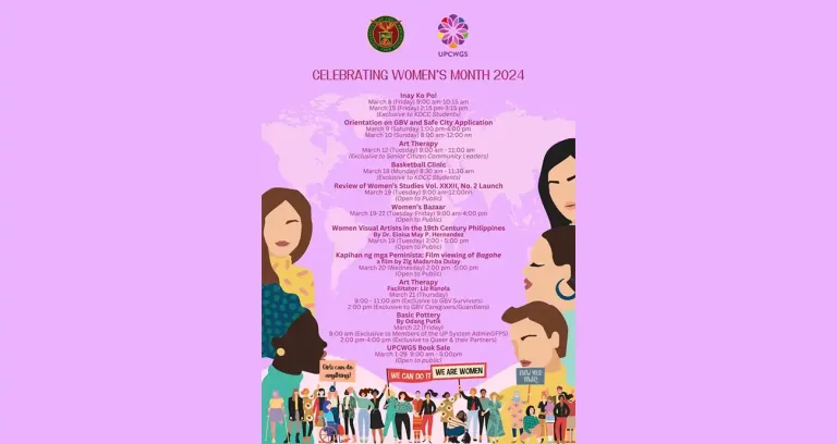 Women’s Month 2024: UPCWGS Schedule of Activities
