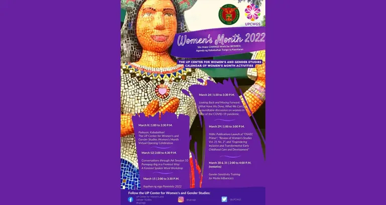 Women’s Month 2022: UPCWGS Calendar of Activities